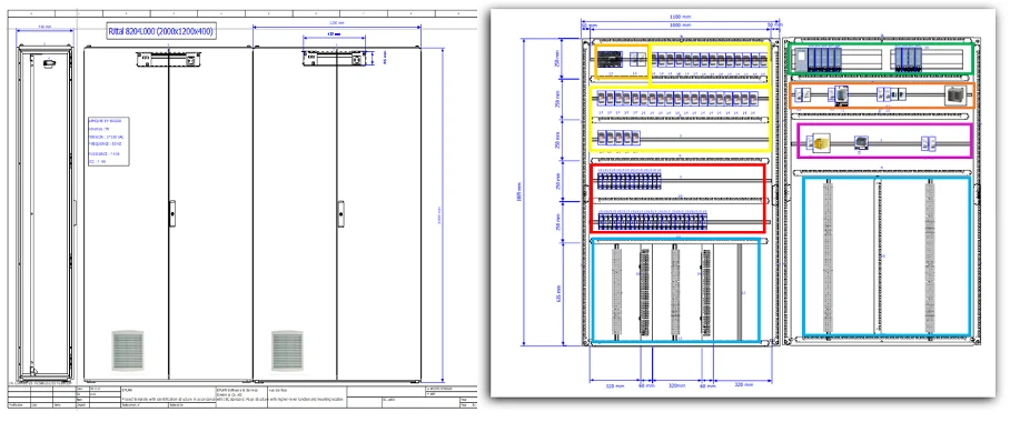 Schéma électrique et plan de câblage d'une armoire industrielle